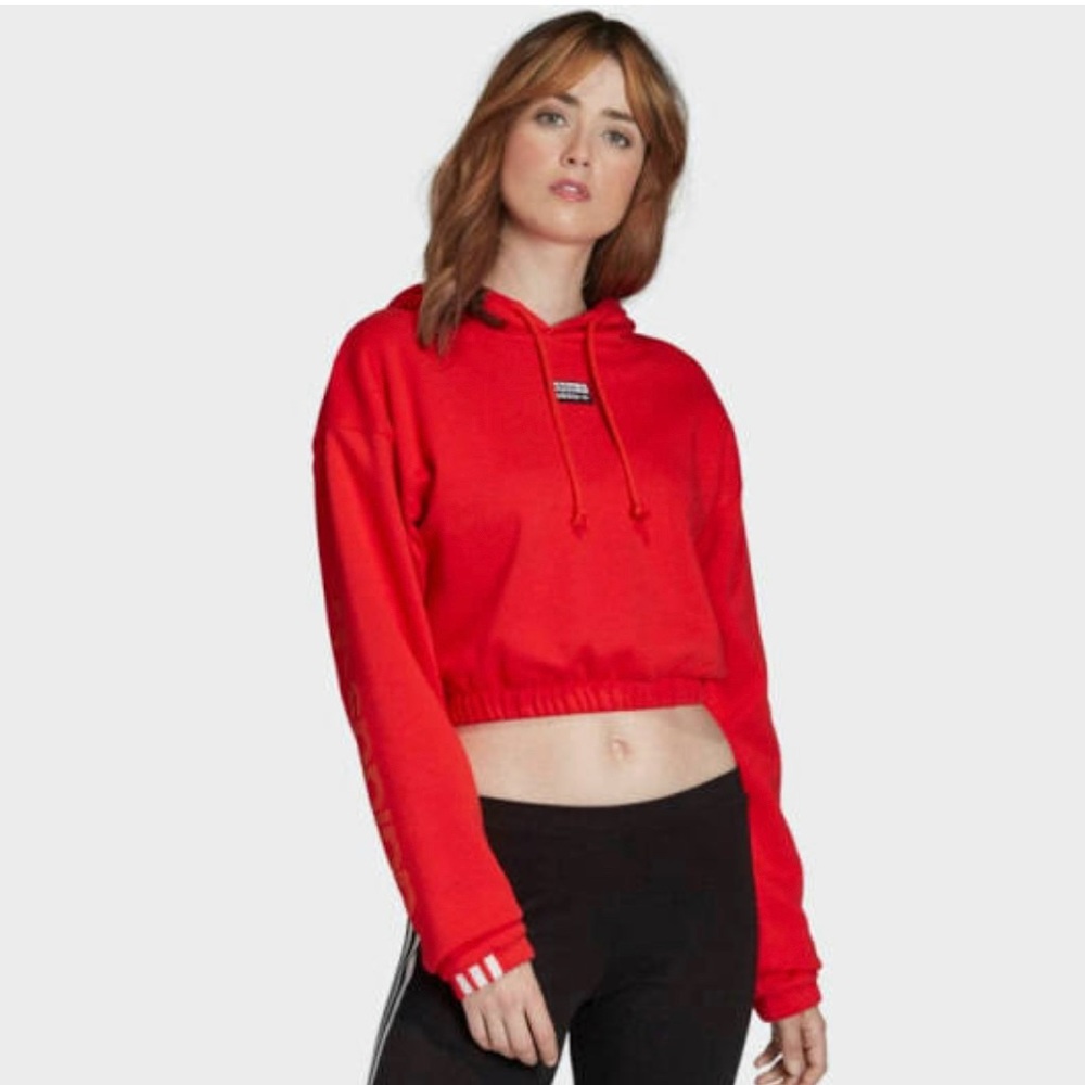 Adidas Cropped red hoodie